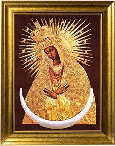 Mária-hegyi Szűzanya Szakrális Kép Arany Díszített Keretben 30X40