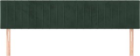 2 db sötétzöld bársony fejtámla 80 x 5 x 78/88 cm