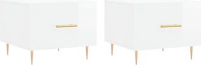 vidaXL 2 db magasfényű fehér szerelt fa dohányzóasztal 50 x 50 x 40 cm
