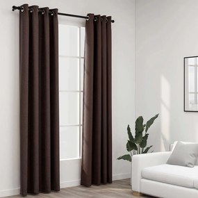 vidaXL 2 db tópszínű vászonhatású sötétítőfüggöny 140 x 225 cm