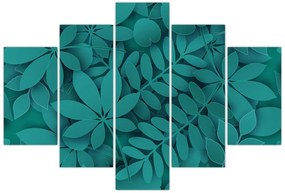 Kép - Türkiz levelek (150x105 cm)
