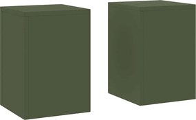 vidaXL Növényállvány 2 pcs Oliva zöld 24 x 24 x 35 cm Acél