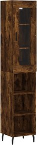 vidaXL füstös tölgy színű szerelt fa magasszekrény 34,5x34x180 cm