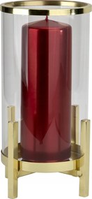 Üveg gyertyatartó H26 cm arany alap Art-Pol