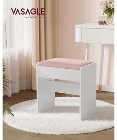 Sminkasztalhoz való ülőke, mattfehér–pasztell rózsaszín