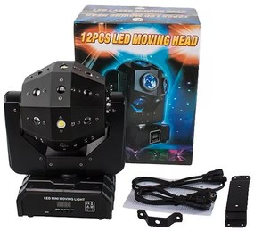 Mozgófejes LED Projektor Színpadi Lámpa 150W, Hangaktiválás, fekete Színpad Technika