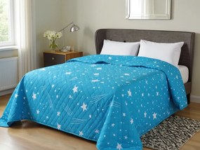 Ágytakaró NOCTURN SKY HEXAGON mintával, türkizkék Méret: 170 x 210 cm