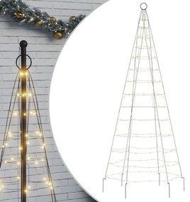 meleg fehér LED karácsonyfa zászlórúdra 200 LED 180 cm