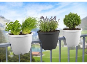 Gardenico virágtartó erkélykorlátra Balconia OVI barna, átmérő: 30 cm