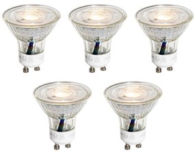 5 darabos GU10 50 mm-es LED izzókészlet átlátszó 3W 230 lm 2700K