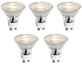 5 db-os GU10 50 mm-es átlátszó LED izzó szett 3W 230 lm 2700K