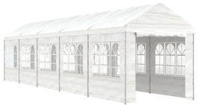 fehér polietilén pavilon tetővel 11,15 x 2,28 x 2,69 m
