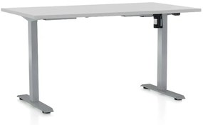 OfficeTech A állítható magasságú asztal, 140 x 80 cm, szürke alap, világosszürke