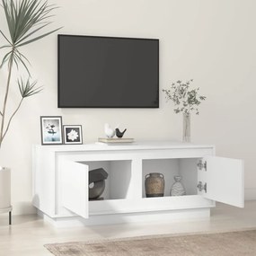Magasfényű fehér szerelt fa dohányzóasztal 102 x 50 x 44 cm