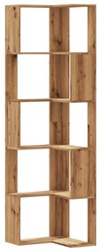 5 szintes szerelt fa sarok könyvespolc 50 x 50 x 179cm