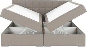 Boxspring típusú ágy 160x200, szürkésbarna taupe, FERATA TV KOMFORT