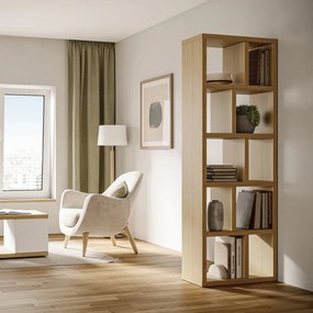 Natúr színű könyvespolc tölgyfa dekorral 70x198 cm Berlin – TemaHome