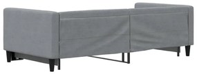 világosszürke kihúzható szövet heverő 90 x 200 cm