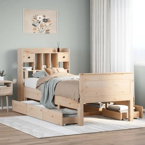 tömör fenyőfa könyvespolcos ágy matrac nélkül 75 x 190 cm