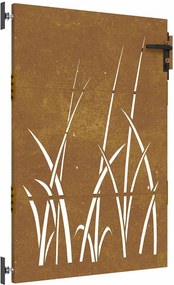 vidaXL fűmintás corten acél kerti kapu 85 x 150 cm