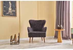 Füles fotel Kaveh 2 (antracit + fa). Akció -23%. 1106509