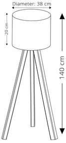 Állólámpa AYD 1xE27/40W/230V kék/barna