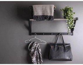 Padova kalaptartó fogas, fekete fa, fekete steel 78x32 cm
