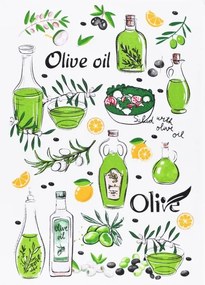 EMI OLIVE OIL mintás 3 db-os konyharuha szett