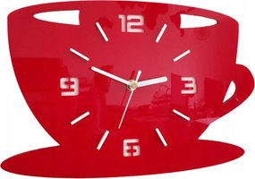 Falióra Csésze Mintás Akril Csésze Piros Kerek Kvarc