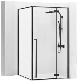 Rea - FARGO zuhanykabin 80 x 100 x 195 cm, matt fekete, átlátszó üveg, REA-K6950
