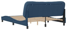 kék szövet ágykeret matrac nélkül Hvar 160 x 200 cm