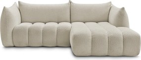 Bézs buklé sarokkanapé (jobb oldali-heverő résszel) Azra – Bobochic Paris