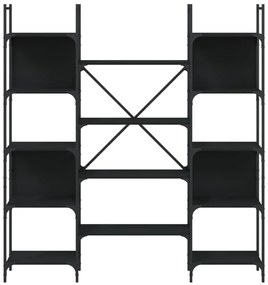 fekete szerelt fa könyvespolc 155,5 x 24 x 166,5 cm