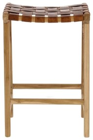 Natúr színű bőrutánzat bárszék (ülésmagasság 67 cm) Calixta – Kave Home