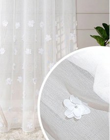 Mg Gyöngy Függöny etamin Fehér 3D virágok 290cm magas gyöngyökkel, 0,5m