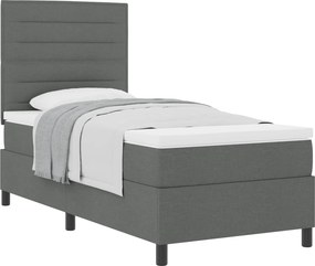 vidaXL Boxrugós ágy matracmal Sötétszürke 80 x 200 cm szövet