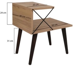 Éjjeli szekrényke CROSS 55x50 cm barna