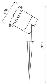 Lámpa Kerti lámpatest DIEGO, GU10, MAX. 35W, IP65, AC220-240V, 50/60Hz, aluminium, fekete