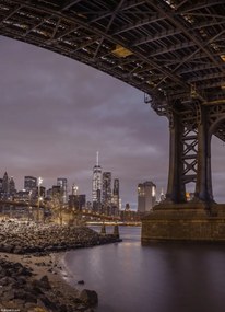 Poszter 20,5x28,4cm Manhattan híd és New York panoráma 2, Assaf Frank