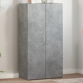 betonszürke szerelt fa irattartó szekrény 60 x 32 x 115 cm