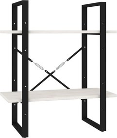 vidaXL kétszintes fehér tömör fenyőfa könyvszekrény 60 x 30 x 70 cm