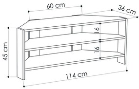 TV asztal Thales Corner Oak