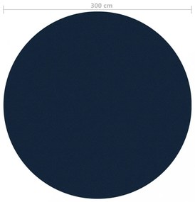 fekete és kék napelemes lebegő PE medencefólia 300 cm