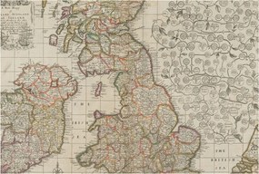 Fotótapéta Flizelin Dekoratív Hálószoba Antik térkép 104x70 Ragasztó