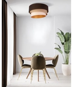 Duolla - Mennyezeti lámpa DEVON 1xE27/40W/230V átm. 45 cm barna/bézs