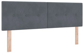 Boxspring Ágy Mattal Sötétszürke 140x200 cm Bársony