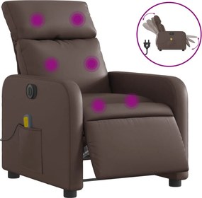 vidaXL barna műbőr elektromos dönthető masszázsfotel
