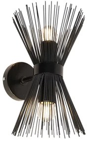 Art Deco fali lámpa fekete 2-lámpás - Broom