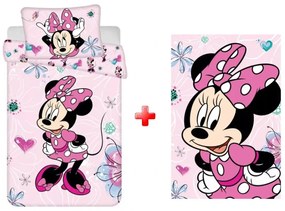 Disney Minnie gyerek ágyneműhuzat és polár takaró szett (virág)