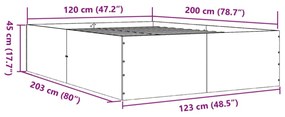 barna tölgyszínű szerelt fa ágykeret 120 x 200 cm